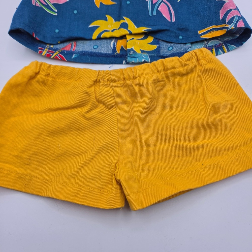 Vintage Teddy Ruxpin Summertime Outfit Tropical Shirt Yellow Shorts WOW 1980s - Picture 9 of 11